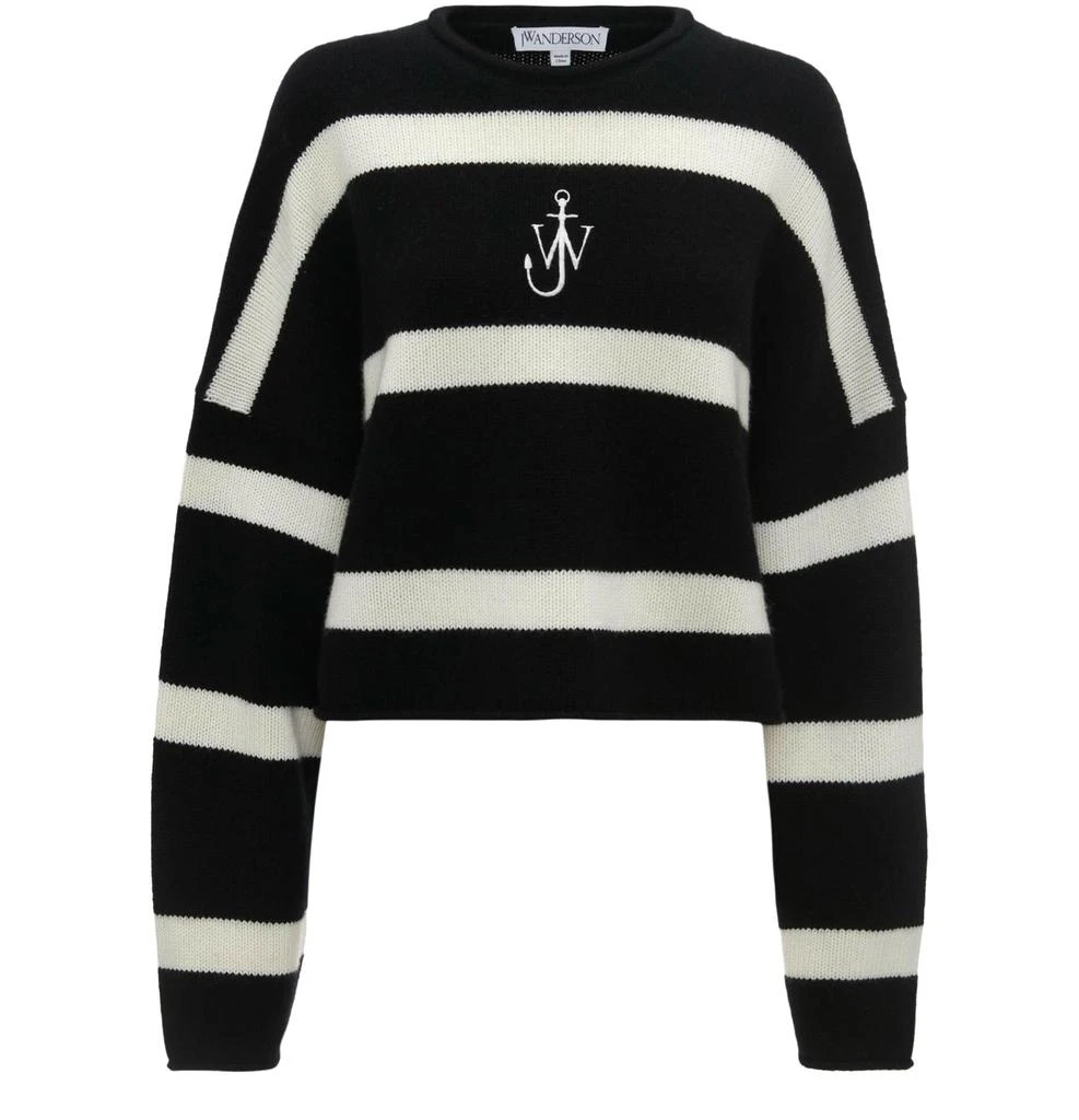 JW Anderson Cropped jumper with anchor logo embroidery 1