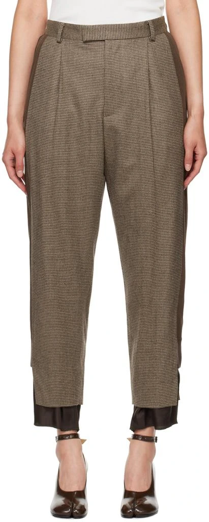 UNDERCOVER Brown Houndstooth Trousers 1