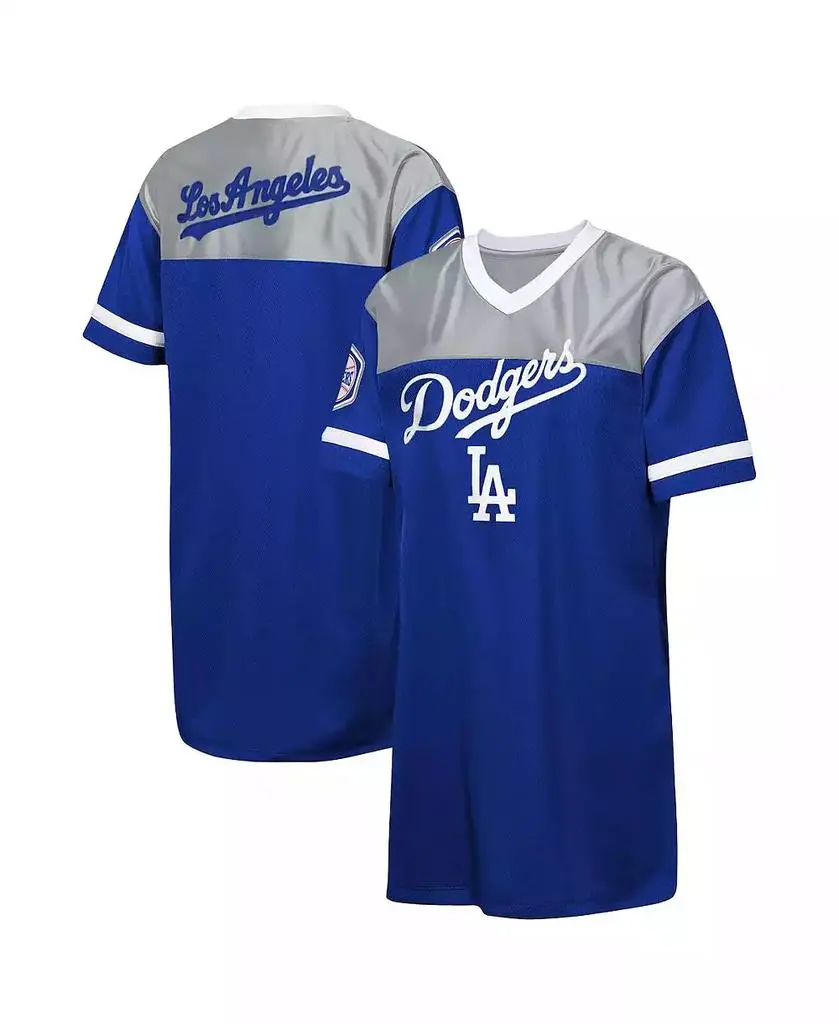Outerstuff Big Girls Royal Los Angeles Dodgers Big League Cheer V-Neck T-Shirt Dress