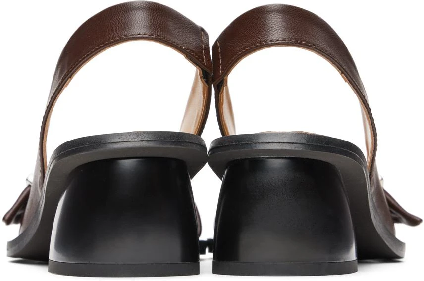 Ganni Brown Feminine Buckle Slingback Heels 2
