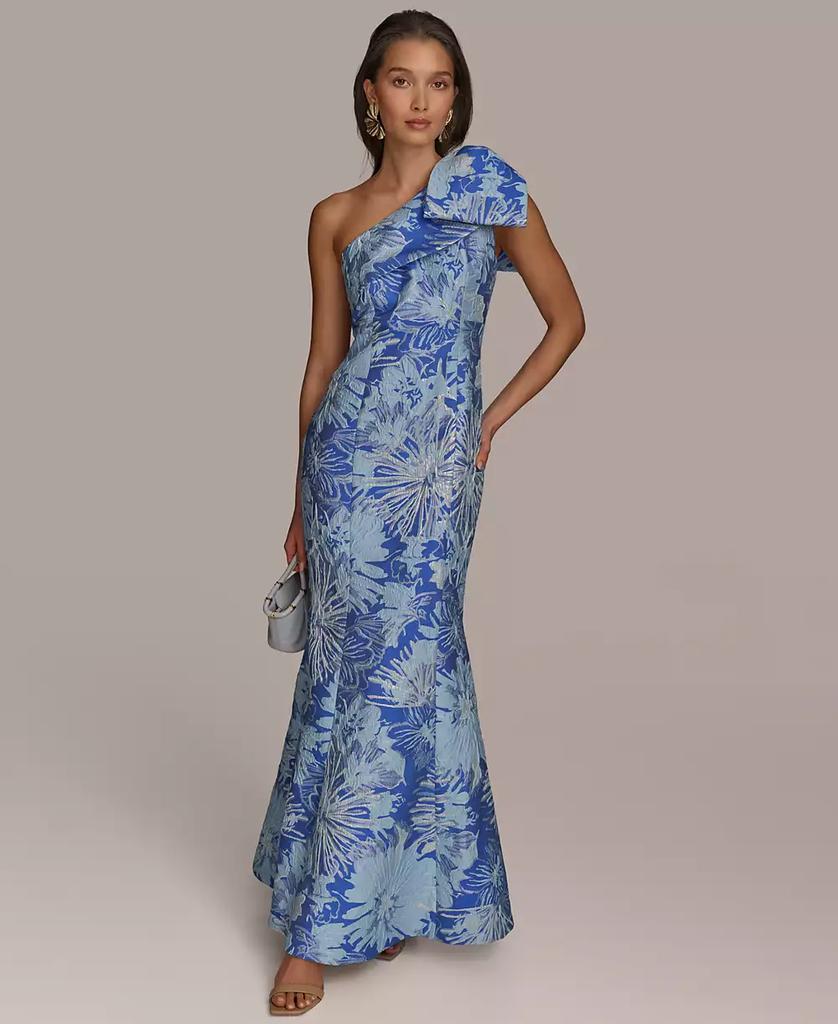 【Donna Karan New York】Belted V-Neck Jacquard Ball Gown Donna Karan Belted V-neck Jacquard Ball Gown | Lyst