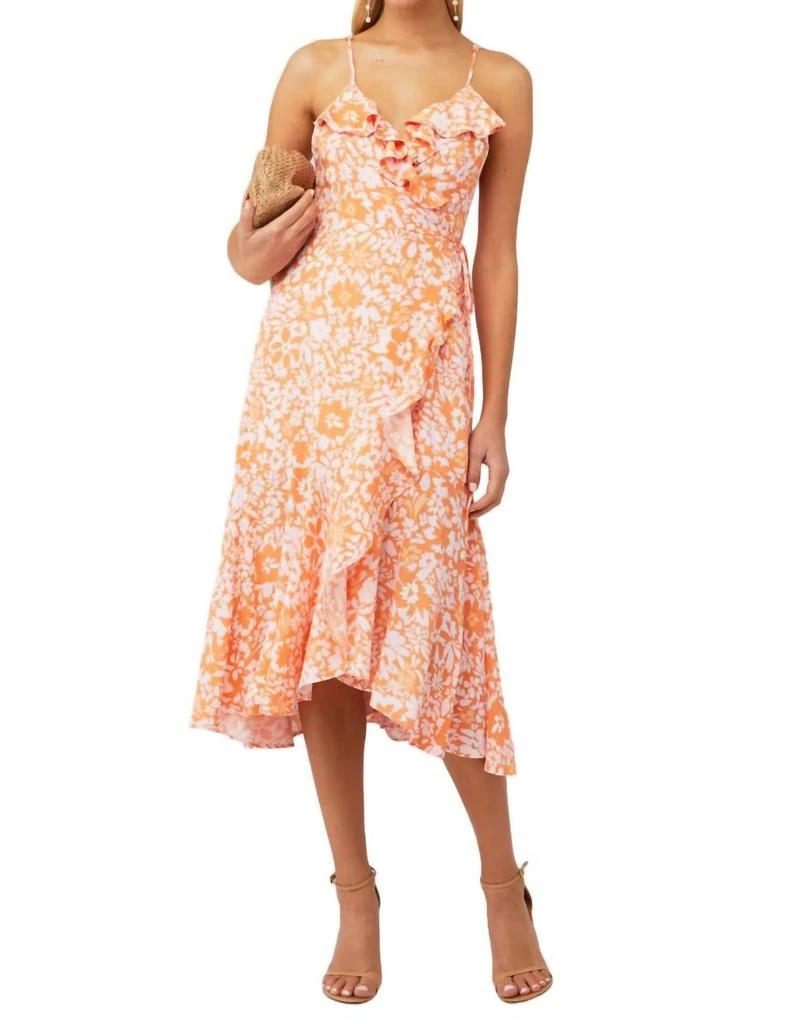 MINKPINK Marli Midi Wrap Dress In Multi 1