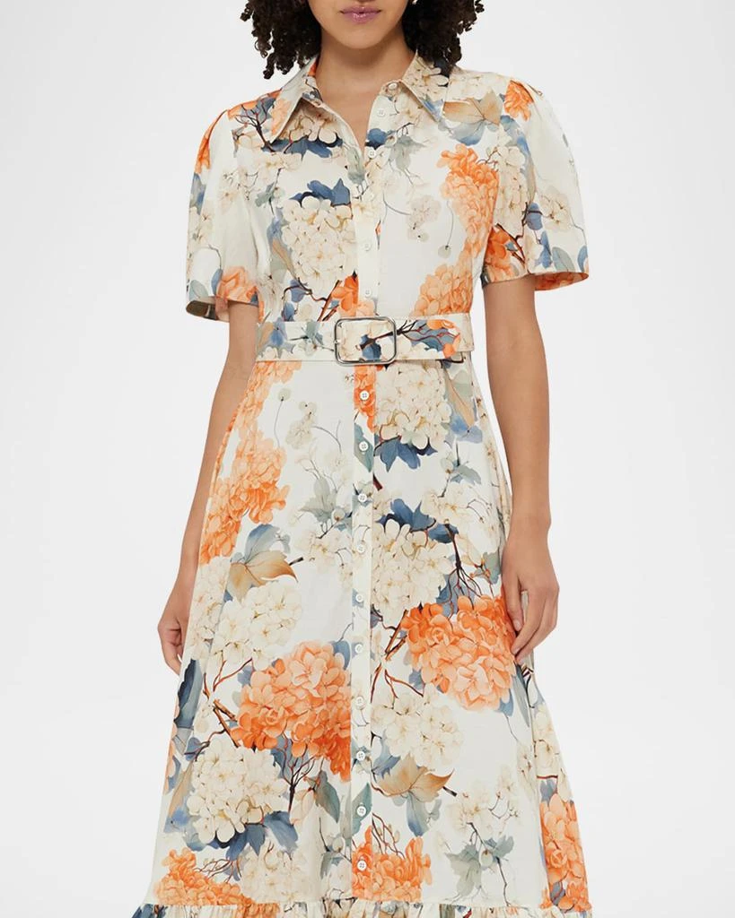 LEO LIN Becca Belted Floral-Print Midi Shirtdress 5