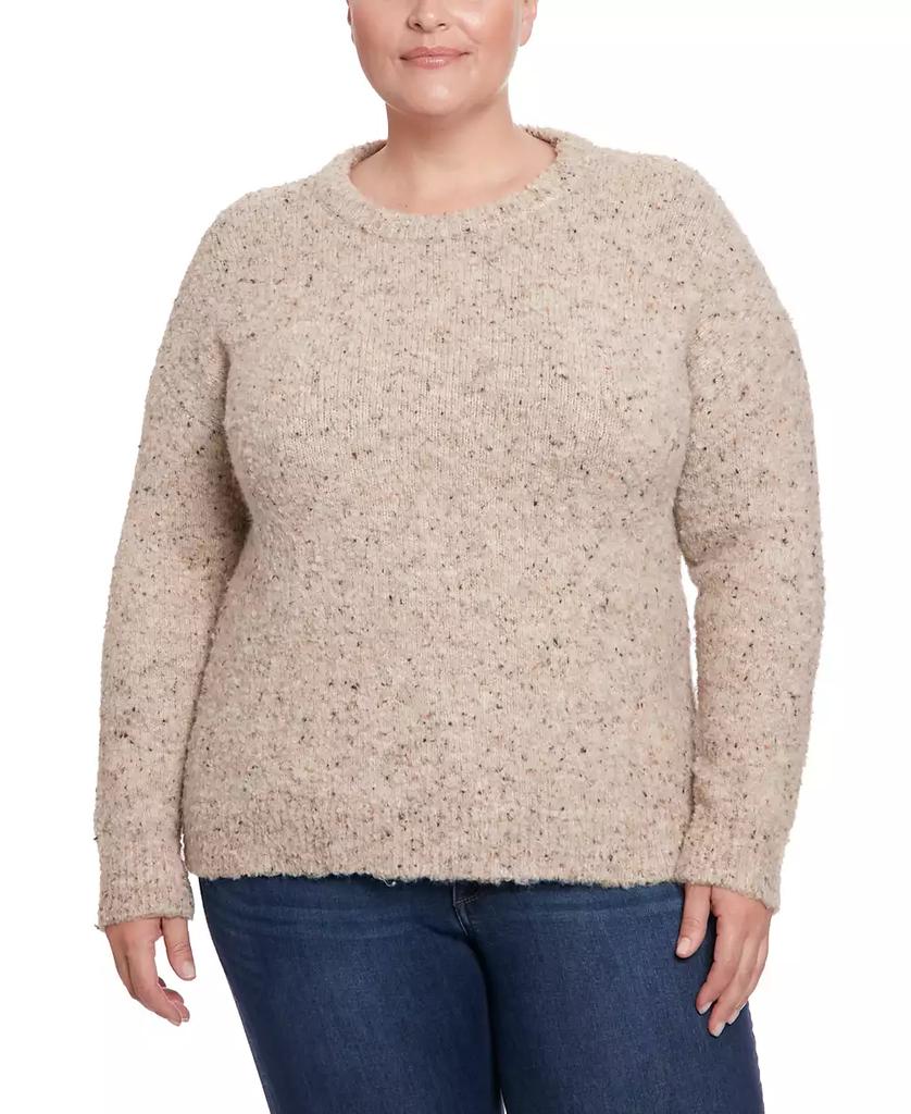 Joseph A Plus Size Boucle Crewneck Pullover Sweater