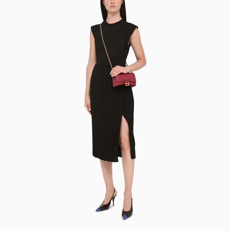 Balenciaga Black pleated midi skirt