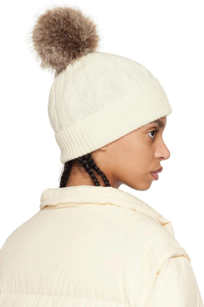 Moncler Off-White Wool & Cashmere Pom Pom Beanie - Hats  display picture 1