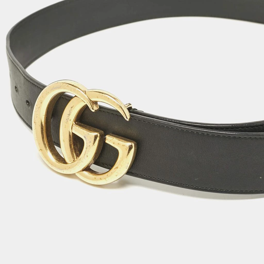 Gucci Gucci Black Leather GG Marmont Buckle Belt 80CM 3