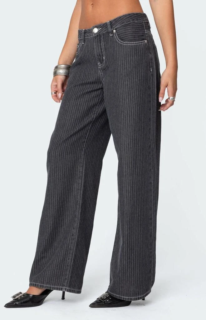 Edikted Pinstripe Low Rise Jeans 3