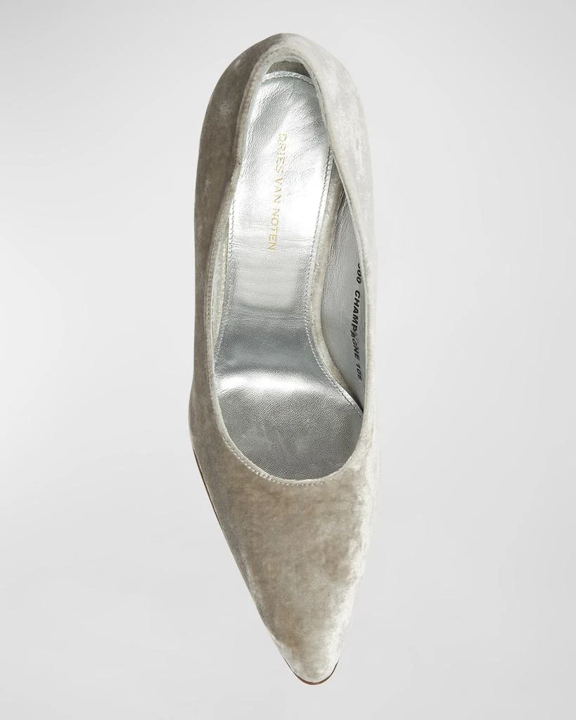 Dries Van Noten Velvet Commma-Heel Pumps 4