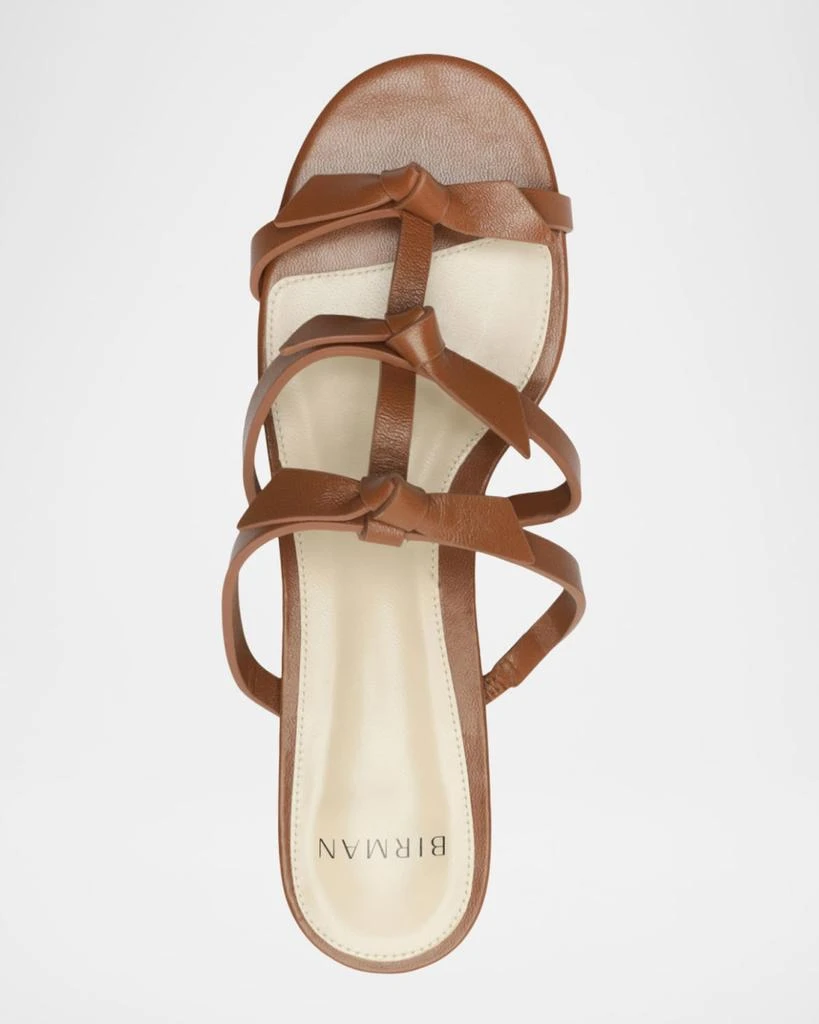 Alexandre Birman Lolita Leather Bow T-Strap Slide Sandals 5