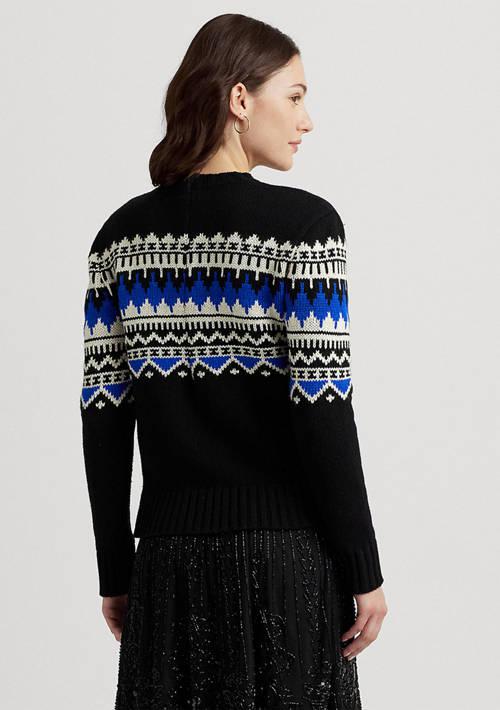 Ralph Lauren Fair Isle Wool Blend Crew Neck Sweater