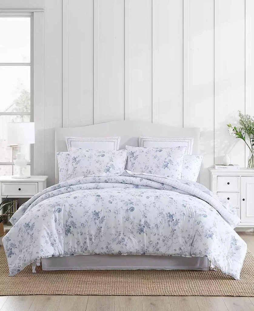 Laura Ashley Belinda Cotton Reversible 2 Piece Comforter Set 1