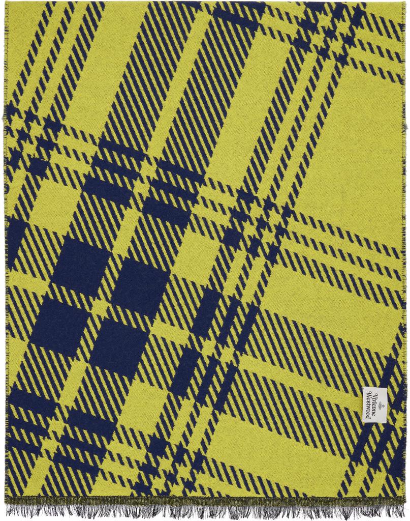 Vivienne Westwood Navy & Yellow Tartan Scarf
