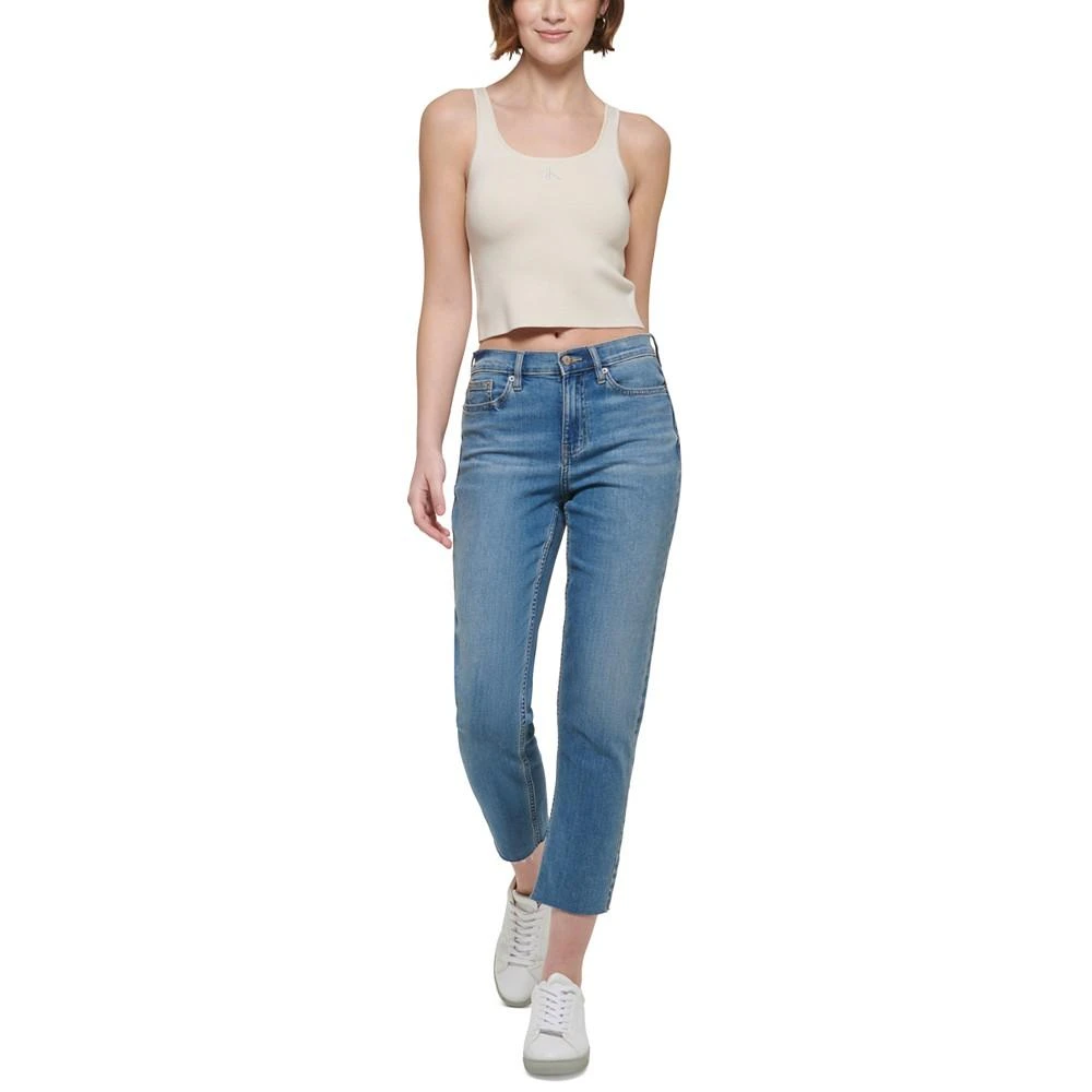Calvin Klein Women's Embroidered Logo Cropped Tank Top 4