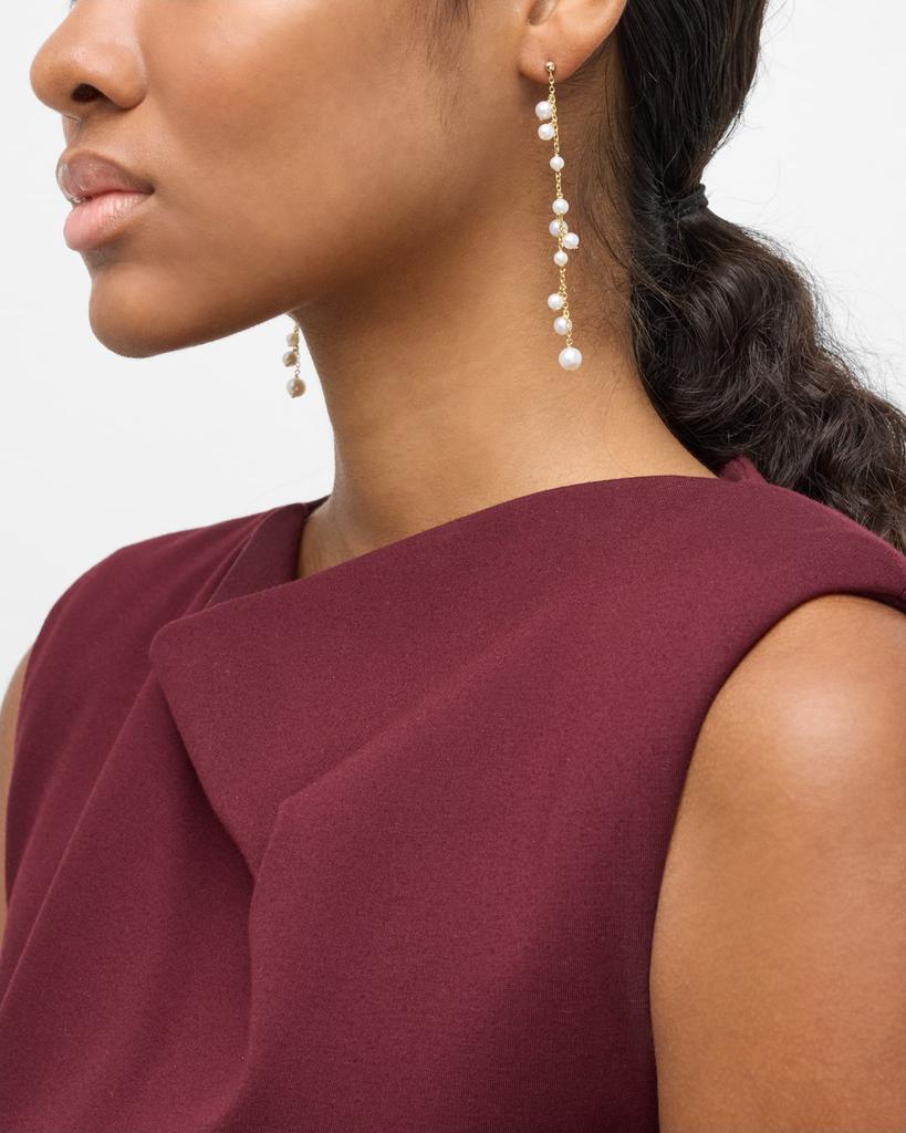 POPPY FINCH 14K Pearl Bubble Linear Drop Earrings