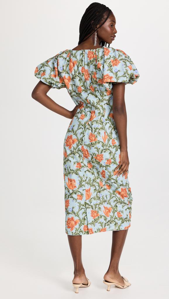 Agua by Agua Bendita Camelia Peonia Atardecer Midi Dress