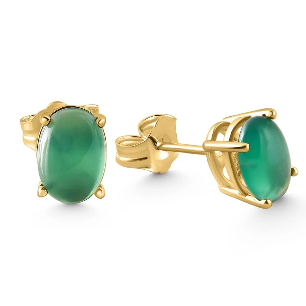 Pompeii3 1.00CT Emerald Studs 14K White or Yellow Gold 2