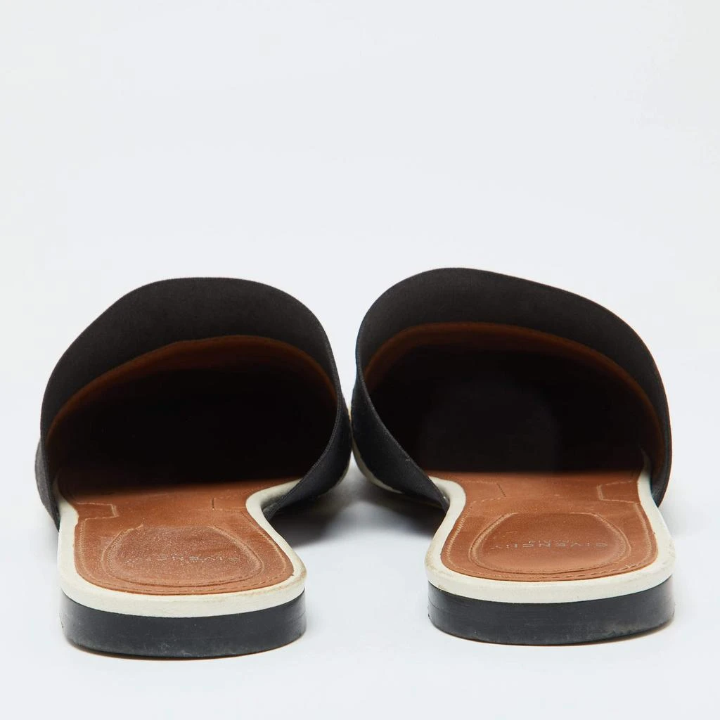Givenchy Givenchy Black/White Leather and Elastic Bedford Flat Mules Size 40.5 5