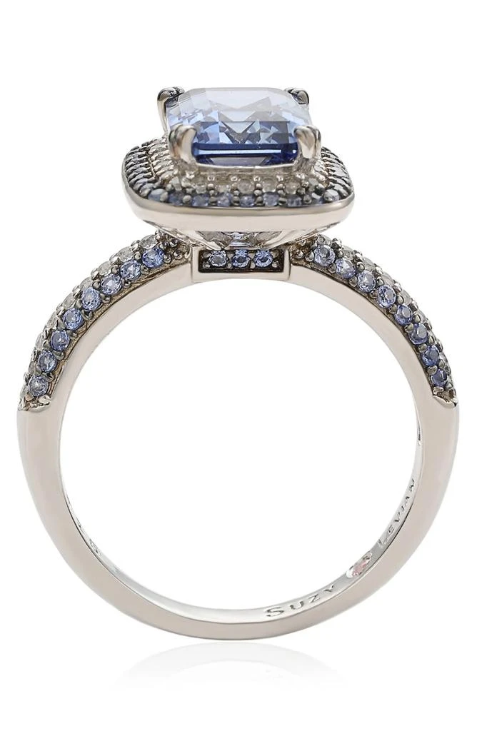 Suzy Levian Sterling Silver Blue Sapphire Halo Ring 5