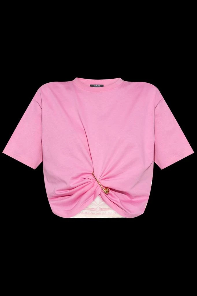 Versace Versace Safety Pin Detailed Crewneck T-Shirt 1