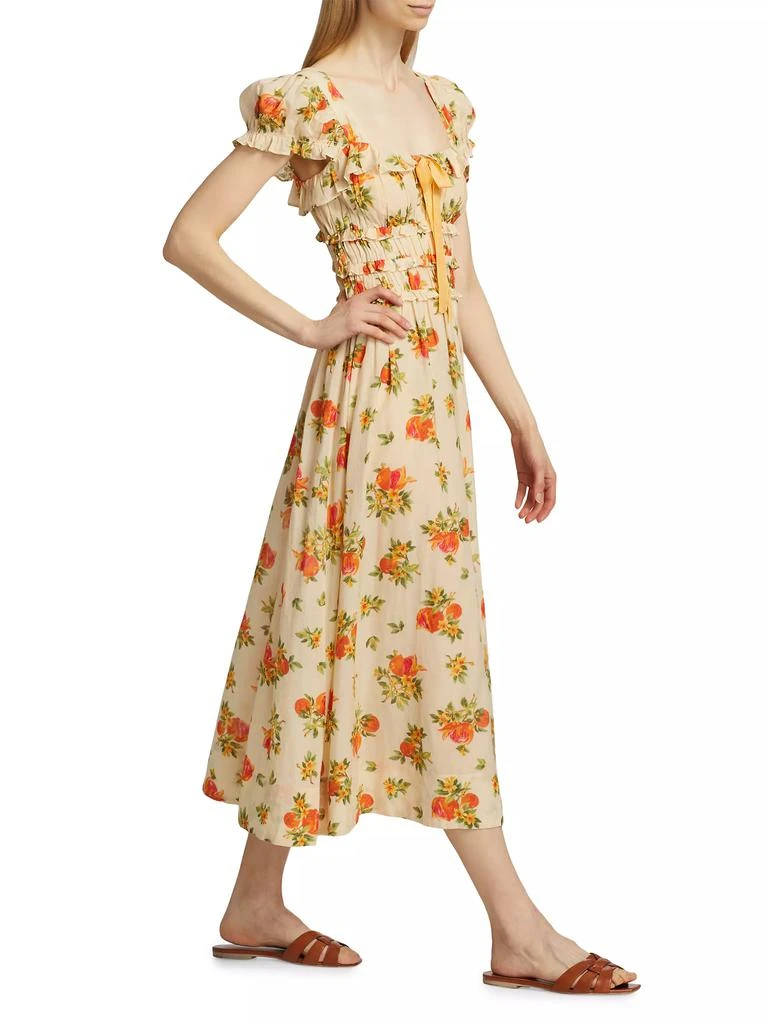 DÔEN Clarinet Floral Self-Tie Midi-Dress 2