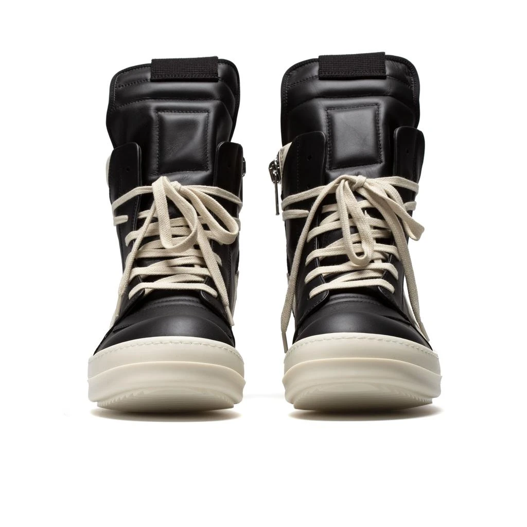 Rick Owens Geobasket Sneakers (Black/Milk/Milk) 3