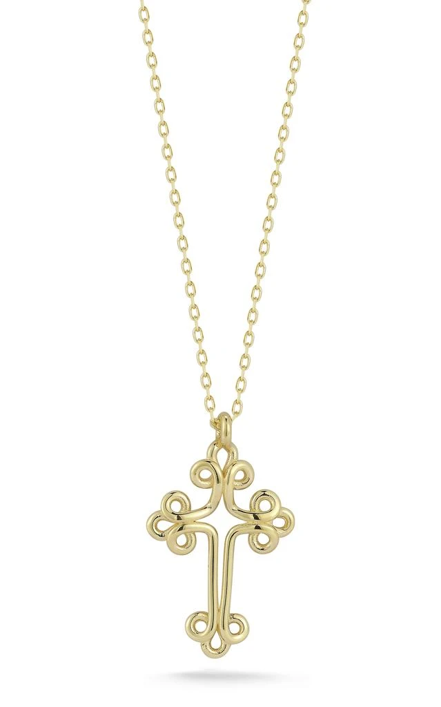 Ember Fine Jewelry 14K Gold Budded Cross Necklace