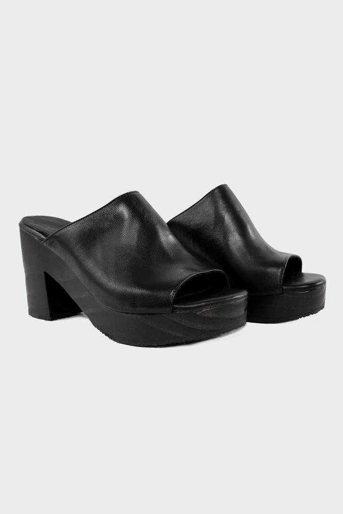 Los Angeles Apparel WOODSNDL05 - Leather Platform Mule