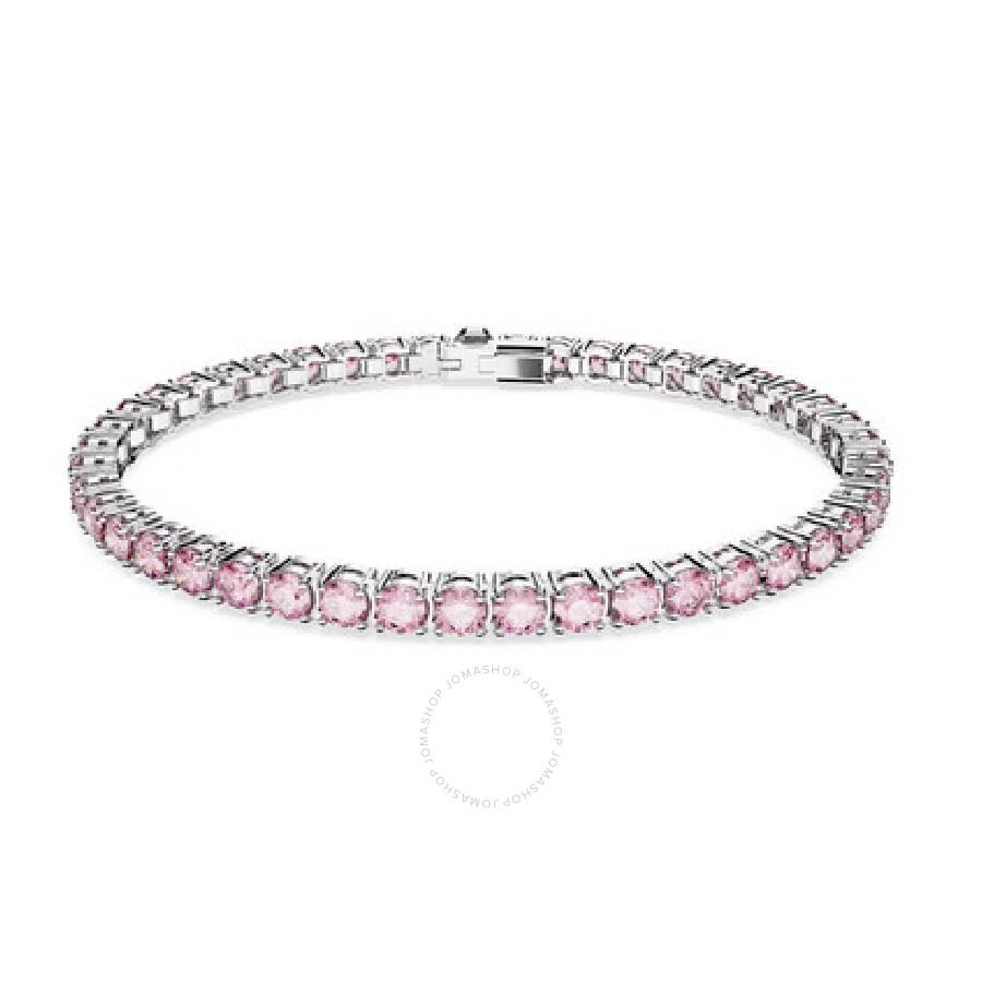 Swarovski Matrix Pink Rhodium Plated Tennis Bracelet