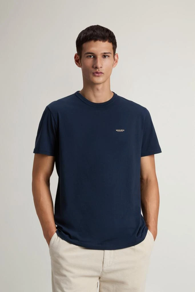 Woolrich T-shirt in Pure Cotton - Men - Blue 1