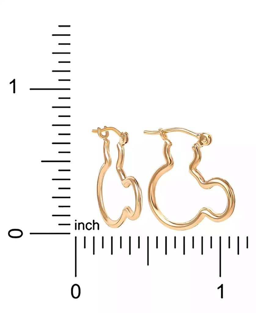 Disney Mickey Mouse Silhouette Small Hoop Earrings in 10k Yellow Gold (3/4") 5