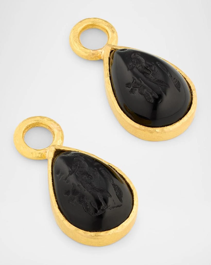 Elizabeth Locke 19k Gold Venetian Crystal Pear Earring Charms 3