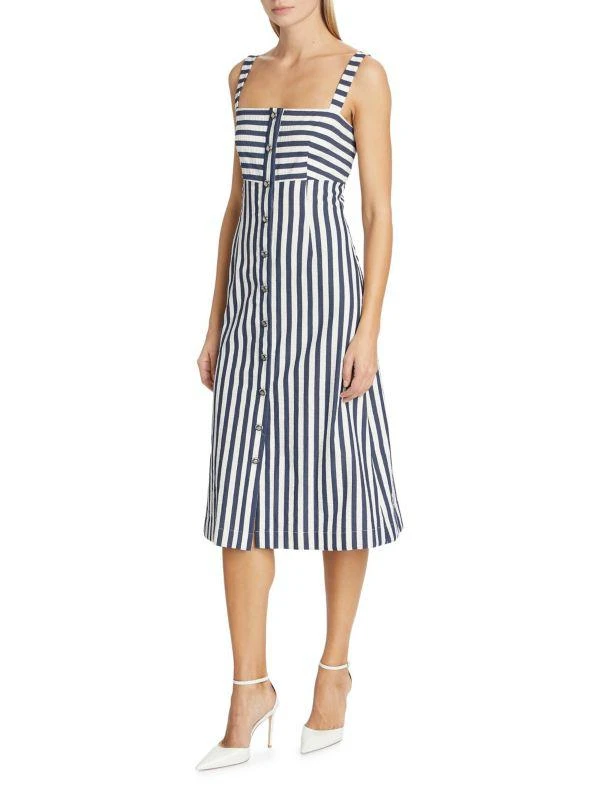 VERONICA BEARD Artie Striped Sleeveless Midi Shirtdress 3