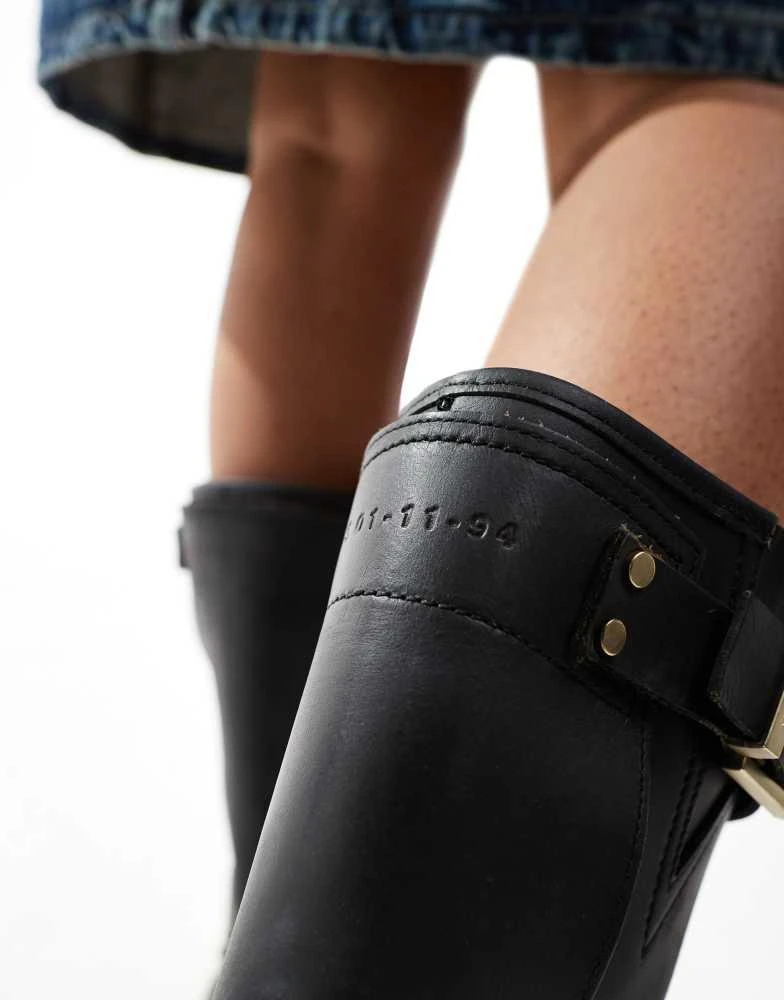 ALL SAINTS AllSaints Tay leather buckle biker boots in black 3