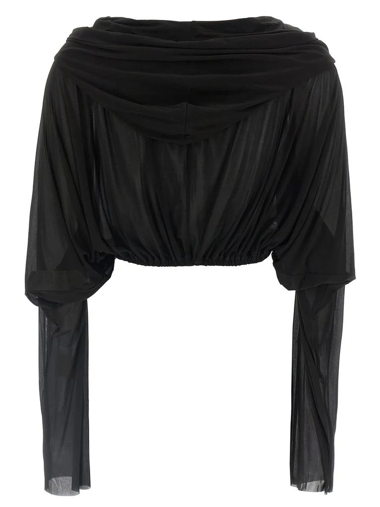 Rick Owens Women
s Crooped Hooded Tunic Sweater 2