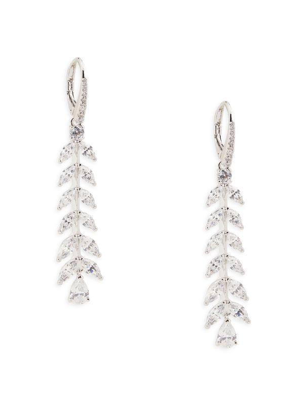 Nadri ​Wildflower Vine Rhodium-Plated Cubic Zirconia Earrings