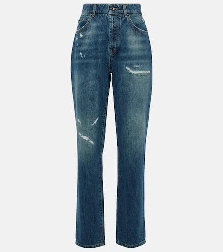 Dolce 
Gabbana Distressed high-rise straight jeans 1