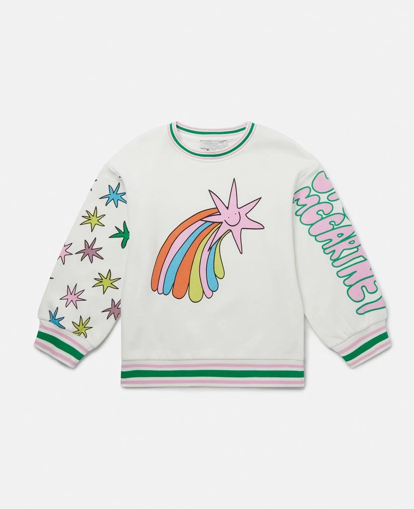 Stella McCartney Stella McCartney - Shooting Stars Graphic Sweatshirt, Woman, Ivory multicolour, Size: 10 1