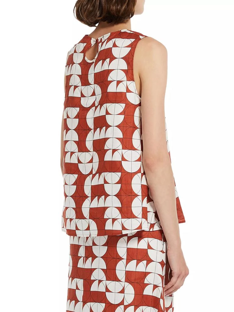 Max Mara Giusy Linen Geometric Top 4