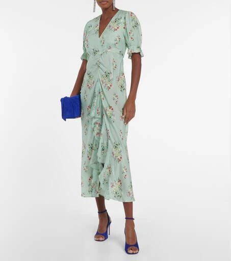 Rixo Ariel floral cotton and silk dress 2