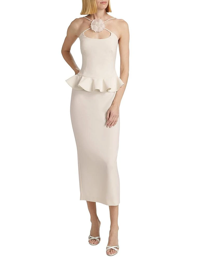 Crpe Flower Pin Peplum Cocktail Dress  On Sale Now with Up to 61% Off |  Discover Exclusive Deals & Savings at BeyondStyle  Authentic Rodarte  premier|Women's|sleeveless|women's|solid|sheath|women's apparel|women-owned  or founded|halter|dresses|midi ...