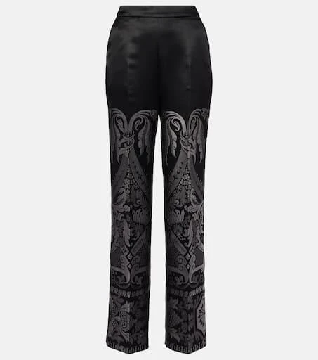 ETRO Printed silk-blend wide-leg pants 1