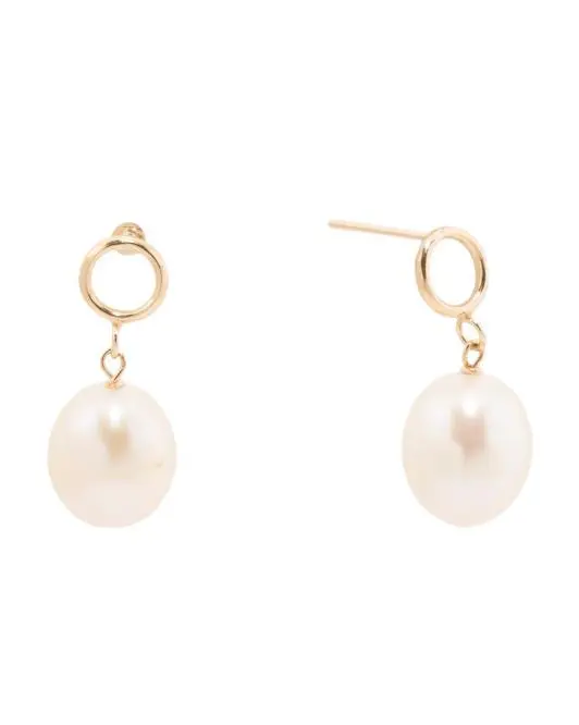 GEORG K Made In Usa 14kt Gold Knot Freshwater Pearl Drop Earrings