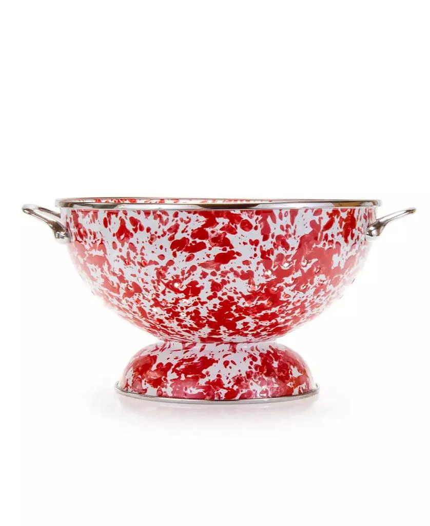 Golden Rabbit Red Swirl Enamelware Collection 2 Quart Colander 1