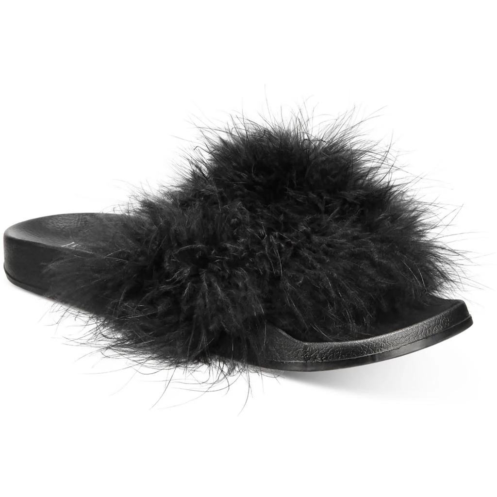 INC International Marabou Womens Feathers Slip-On Slide Sandals 2