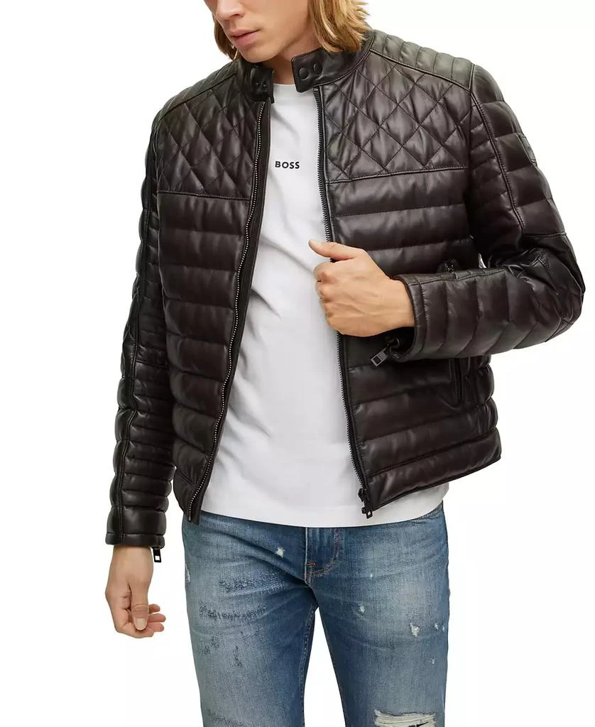 Hugo Boss Men's Nappa Leather Stand Collar Jacket 1