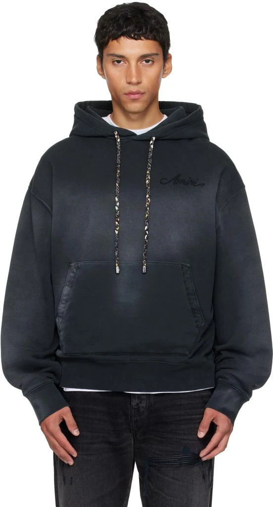 AMIRI Black Bleach Bandana Hoodie 1