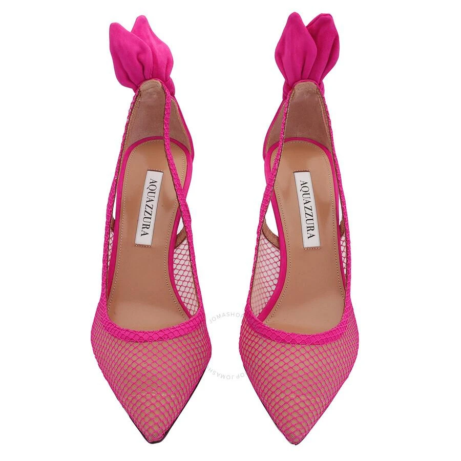Aquazzura Bow Tie Pointed-Toe Mesh Pump 3