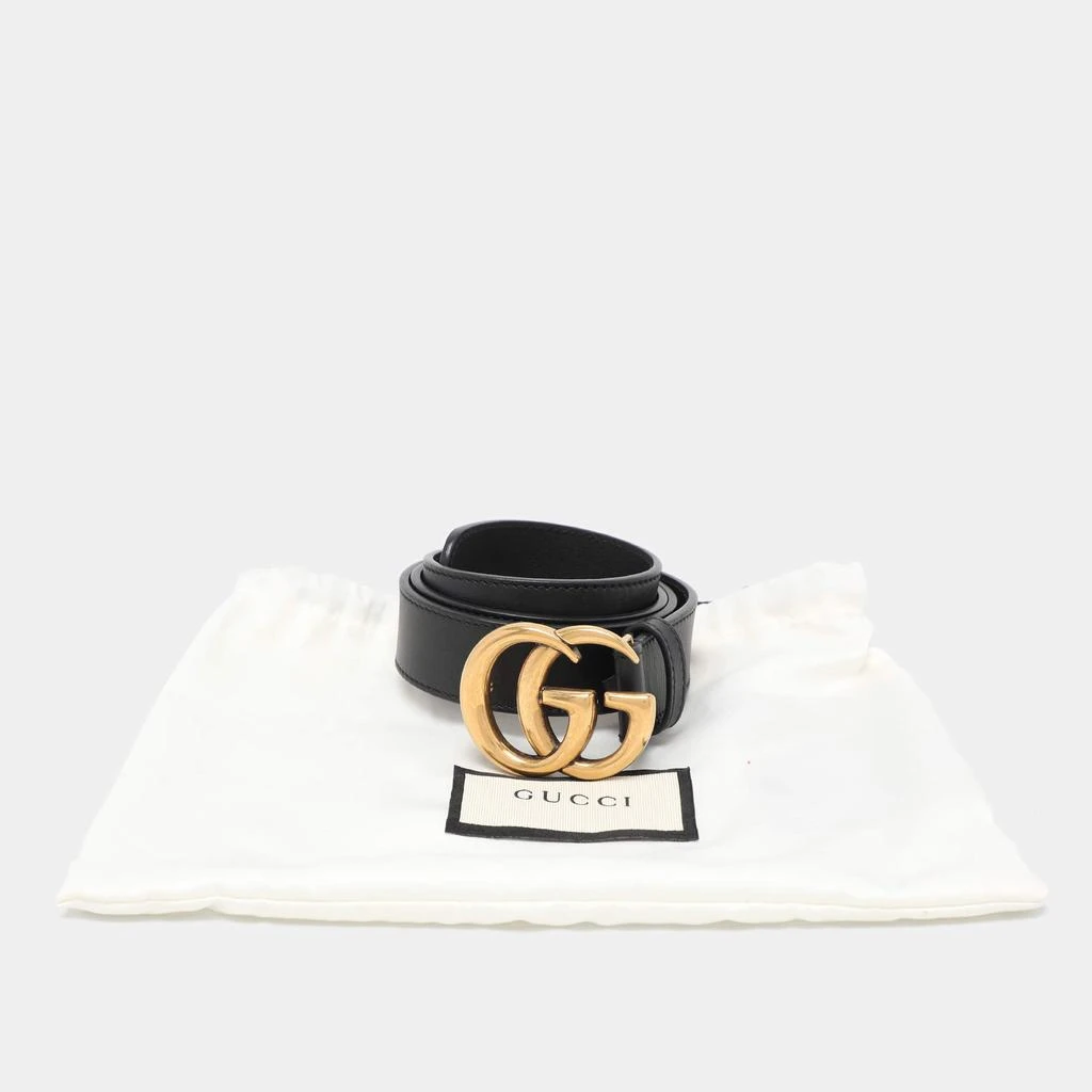 Gucci Gucci Black Leather GG Marmont Buckle Belt 85CM 6