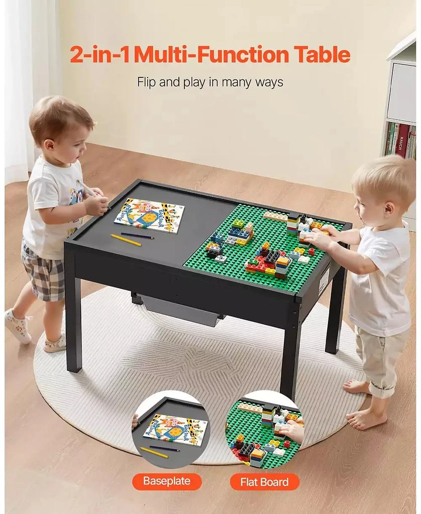 SUGIFT Reversible Activity Table with Building Block Top 
Large Storage Capacity 3